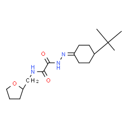 ChemSpider 2D Image | 2-{(2Z)-2-[(4R)-4-(2-Methyl-2-propanyl)cyclohexylidene]hydrazino}-2-oxo-N-[(2R)-tetrahydro-2-furanylmethyl]acetamide | C17H29N3O3