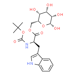 ChemSpider 2D Image | 6-O-(N-{[(2-Methyl-2-propanyl)oxy]carbonyl}-D-tryptophyl)-beta-D-talopyranose | C22H30N2O9