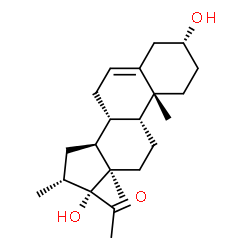 ChemSpider 2D Image | (3alpha,9beta,13alpha,16alpha)-3,17-Dihydroxy-16-methylpregn-5-en-20-one | C22H34O3