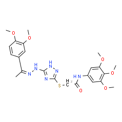 ChemSpider 2D Image | 2-[(5-{(2Z)-2-[1-(3,4-Dimethoxyphenyl)ethylidene]hydrazino}-1H-1,2,4-triazol-3-yl)sulfanyl]-N-(3,4,5-trimethoxyphenyl)acetamide | C23H28N6O6S