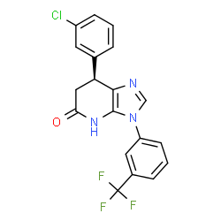 ChemSpider 2D Image | (7S)-7-(3-Chlorophenyl)-3-[3-(trifluoromethyl)phenyl]-3,4,6,7-tetrahydro-5H-imidazo[4,5-b]pyridin-5-one | C19H13ClF3N3O