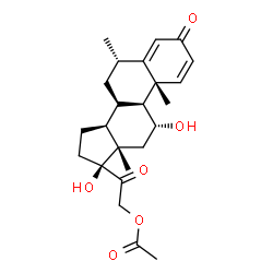 ChemSpider 2D Image | (6alpha,11alpha,17alpha)-11,17-Dihydroxy-6-methyl-3,20-dioxopregna-1,4-dien-21-yl acetate | C24H32O6