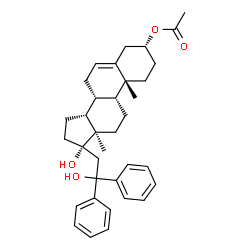 ChemSpider 2D Image | (3alpha,9beta,13alpha,14beta)-17,21-Dihydroxy-21,21-diphenylpregn-5-en-3-yl acetate | C35H44O4