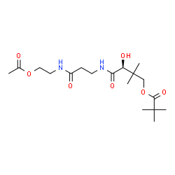 ChemSpider 2D Image | (3S)-4-({3-[(2-Acetoxyethyl)amino]-3-oxopropyl}amino)-3-hydroxy-2,2-dimethyl-4-oxobutyl pivalate | C18H32N2O7