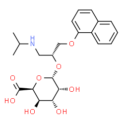 ChemSpider 2D Image | (2R)-2-(alpha-D-Gulopyranuronosyloxy)-N-isopropyl-3-(1-naphthyloxy)-1-propanaminium | C22H29NO8