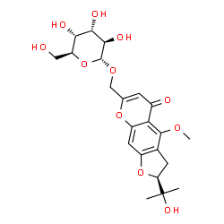 ChemSpider 2D Image | [(2S)-2-(2-Hydroxy-2-propanyl)-4-methoxy-5-oxo-2,3-dihydro-5H-furo[3,2-g]chromen-7-yl]methyl alpha-L-altropyranoside | C22H28O11
