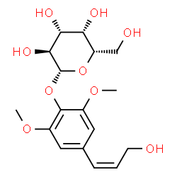 ChemSpider 2D Image | 4-[(1Z)-3-Hydroxy-1-propen-1-yl]-2,6-dimethoxyphenyl beta-L-galactopyranoside | C17H24O9