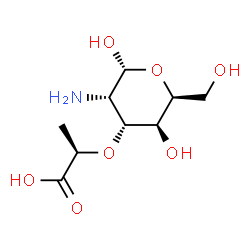 ChemSpider 2D Image | 2-Amino-3-O-[(1R)-1-carboxyethyl]-2-deoxy-alpha-L-gulopyranose | C9H17NO7