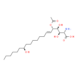 ChemSpider 2D Image | (2S,3R,4S,5S,6E,14S)-5-Acetoxy-2-ammonio-3,4,14-trihydroxy-6-icosenoate | C22H41NO7
