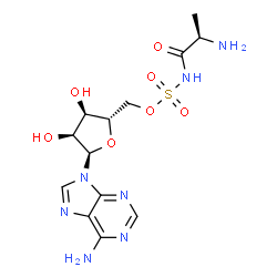 ChemSpider 2D Image | 9-[5-O-({(Z)-[(2R)-2-Ammonio-1-oxidanidylpropylidene]amino}sulfonyl)-alpha-L-ribofuranosyl]-9H-purin-6-amine | C13H19N7O7S