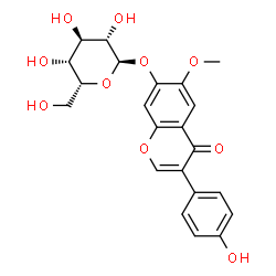 ChemSpider 2D Image | 3-(4-Hydroxyphenyl)-6-methoxy-4-oxo-4H-chromen-7-yl alpha-D-idopyranoside | C22H22O10