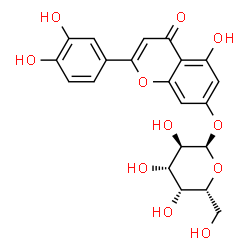 ChemSpider 2D Image | 2-(3,4-Dihydroxyphenyl)-5-hydroxy-4-oxo-4H-chromen-7-yl alpha-D-galactopyranoside | C21H20O11