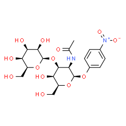 ChemSpider 2D Image | 4-Nitrophenyl 2-acetamido-2-deoxy-3-O-beta-L-talopyranosyl-beta-L-talopyranoside | C20H28N2O13