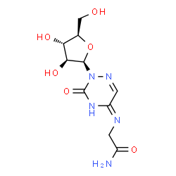 ChemSpider 2D Image | N~2~-[2-(beta-D-Arabinofuranosyl)-3-oxo-2,3-dihydro-1,2,4-triazin-5-yl]glycinamide | C10H15N5O6