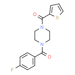 ChemSpider 2D Image | [4-(4-Fluorobenzoyl)-1-piperazinyl](2-thienyl)methanone | C16H15FN2O2S