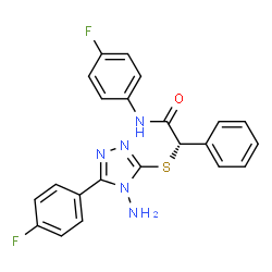 ChemSpider 2D Image | (2S)-2-{[4-Amino-5-(4-fluorophenyl)-4H-1,2,4-triazol-3-yl]sulfanyl}-N-(4-fluorophenyl)-2-phenylacetamide | C22H17F2N5OS