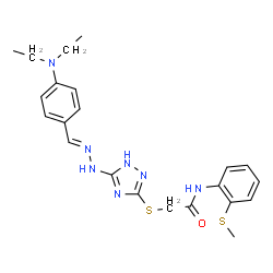 ChemSpider 2D Image | 2-[(5-{(2E)-2-[4-(Diethylamino)benzylidene]hydrazino}-1H-1,2,4-triazol-3-yl)sulfanyl]-N-[2-(methylsulfanyl)phenyl]acetamide | C22H27N7OS2