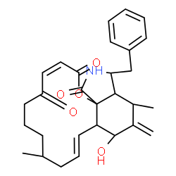 ChemSpider 2D Image | (3Z,9R,11E,12aS,13S,15S,15aR,16S,18aR)-16-Benzyl-13-hydroxy-9,15-dimethyl-14-methylene-6,7,8,9,10,12a,13,14,15,15a,16,17-dodecahydro-2H-oxacyclotetradecino[2,3-d]isoindole-2,5,18-trione | C29H35NO5