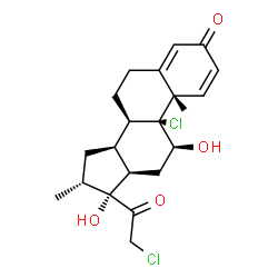 ChemSpider 2D Image | (8alpha,11beta,13alpha,16alpha)-9,21-Dichloro-11,17-dihydroxy-16-methyl-18-norpregna-1,4-diene-3,20-dione | C21H26Cl2O4