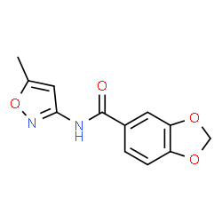 ChemSpider 2D Image | N-(5-methyl-3-isoxazolyl)-1,3-benzodioxole-5-carboxamide | C12H10N2O4