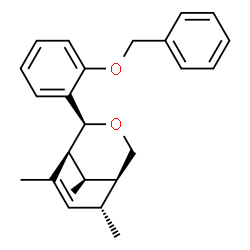 ChemSpider 2D Image | (1S,4S,5S,8R,9R)-4-[2-(Benzyloxy)phenyl]-6,8,9-trimethyl-3-oxabicyclo[3.3.1]non-6-ene | C24H28O2