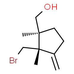ChemSpider 2D Image | [(1S,2S)-2-(Bromomethyl)-1,2-dimethyl-3-methylenecyclopentyl]methanol | C10H17BrO