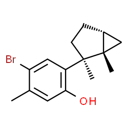 ChemSpider 2D Image | 4-Bromo-2-[(1S,2S,5R)-1,2-dimethylbicyclo[3.1.0]hex-2-yl]-5-methylphenol | C15H19BrO