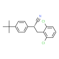 ChemSpider 2D Image | (2R)-3-(2,6-Dichlorophenyl)-2-[4-(2-methyl-2-propanyl)phenyl]propanenitrile | C19H19Cl2N