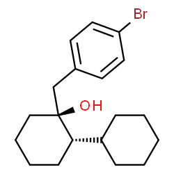 ChemSpider 2D Image | (1S,2S)-2-(4-Bromobenzyl)-1,1'-bi(cyclohexyl)-2-ol | C19H27BrO