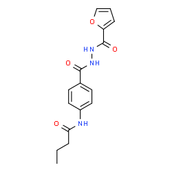 ChemSpider 2D Image | N-(4-{[2-(2-Furoyl)hydrazino]carbonyl}phenyl)butanamide | C16H17N3O4