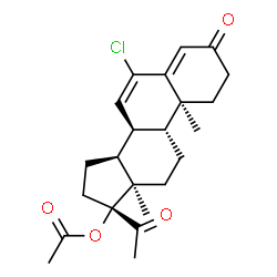 ChemSpider 2D Image | (8alpha,9beta,10alpha,13alpha)-6-Chloro-3,20-dioxopregna-4,6-dien-17-yl acetate | C23H29ClO4