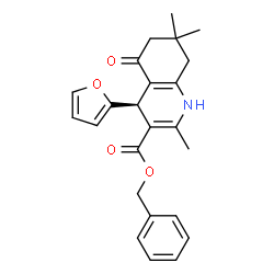 ChemSpider 2D Image | Benzyl (4S)-4-(2-furyl)-2,7,7-trimethyl-5-oxo-1,4,5,6,7,8-hexahydro-3-quinolinecarboxylate | C24H25NO4