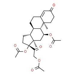 ChemSpider 2D Image | (8alpha,9beta,10alpha,11beta,13alpha,14beta)-3,20-Dioxopregn-4-ene-11,17,21-triyl triacetate | C27H36O8