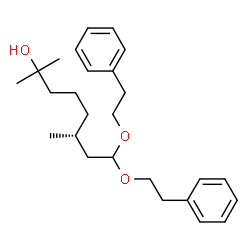 ChemSpider 2D Image | (6R)-2,6-Dimethyl-8,8-bis(2-phenylethoxy)-2-octanol | C26H38O3