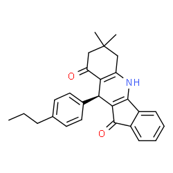 ChemSpider 2D Image | (10S)-7,7-Dimethyl-10-(4-propylphenyl)-6,7,8,10-tetrahydro-5H-indeno[1,2-b]quinoline-9,11-dione | C27H27NO2