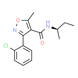ChemSpider 2D Image | N-[(2R)-2-Butanyl]-3-(2-chlorophenyl)-5-methyl-1,2-oxazole-4-carboxamide | C15H17ClN2O2