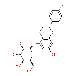 ChemSpider 2D Image | (2R)-7-Hydroxy-2-(4-hydroxyphenyl)-4-oxo-3,4-dihydro-2H-chromen-5-yl beta-L-gulopyranoside | C21H22O10