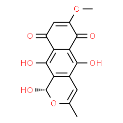 ChemSpider 2D Image | (1S)-1,5,10-Trihydroxy-7-methoxy-3-methyl-1H-benzo[g]isochromene-6,9-dione | C15H12O7
