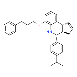 ChemSpider 2D Image | (3aR,4R,9bR)-4-(4-Isopropylphenyl)-6-(3-phenylpropoxy)-3a,4,5,9b-tetrahydro-3H-cyclopenta[c]quinoline | C30H33NO
