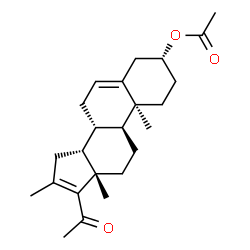 ChemSpider 2D Image | (3alpha,10alpha,14beta)-16-Methyl-20-oxopregna-5,16-dien-3-yl acetate | C24H34O3