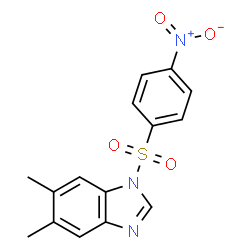 ChemSpider 2D Image | 5,6-Dimethyl-1-[(4-nitrophenyl)sulfonyl]-1H-benzimidazole | C15H13N3O4S