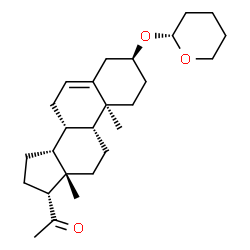 ChemSpider 2D Image | (3alpha,10alpha,14beta,17alpha)-3-[(2R)-Tetrahydro-2H-pyran-2-yloxy]pregn-5-en-20-one | C26H40O3