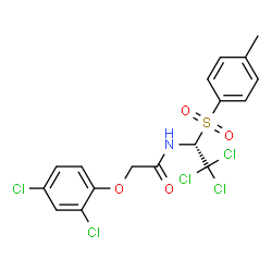 ChemSpider 2D Image | 2-(2,4-Dichlorophenoxy)-N-{(1R)-2,2,2-trichloro-1-[(4-methylphenyl)sulfonyl]ethyl}acetamide | C17H14Cl5NO4S