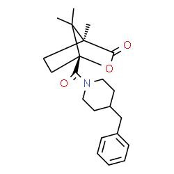ChemSpider 2D Image | (1R,4S)-1-[(4-Benzyl-1-piperidinyl)carbonyl]-4,7,7-trimethyl-2-oxabicyclo[2.2.1]heptan-3-one | C22H29NO3