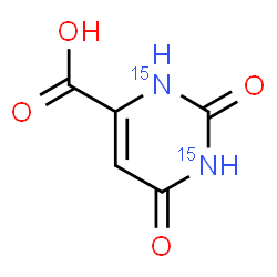 ChemSpider 2D Image | 2,6-Dioxo(~15~N_2_)-1,2,3,6-tetrahydro-4-pyrimidinecarboxylic acid | C5H415N2O4