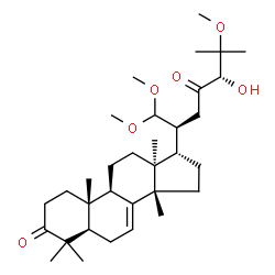 ChemSpider 2D Image | (13alpha,14beta,17alpha,20S,24S)-24-Hydroxy-21,21,25-trimethoxylanost-7-ene-3,23-dione | C33H54O6