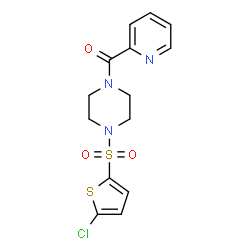 ChemSpider 2D Image | {4-[(5-Chloro-2-thienyl)sulfonyl]-1-piperazinyl}(2-pyridinyl)methanone | C14H14ClN3O3S2