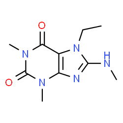 ChemSpider 2D Image | 7-Ethyl-1,3-dimethyl-8-(methylamino)-3,7-dihydro-1H-purine-2,6-dione | C10H15N5O2