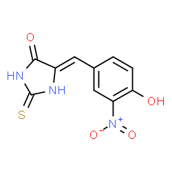 ChemSpider 2D Image | (5Z)-5-(4-Hydroxy-3-nitrobenzylidene)-2-thioxo-4-imidazolidinone | C10H7N3O4S