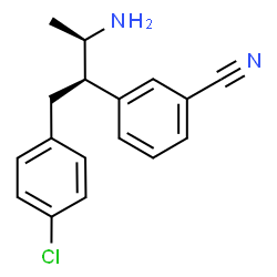 ChemSpider 2D Image | 3-[(2R,3R)-3-Amino-1-(4-chlorophenyl)-2-butanyl]benzonitrile | C17H17ClN2